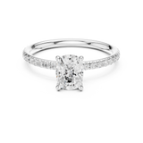 Gold Jewelry, Cushion center stone, White Gold, view 4