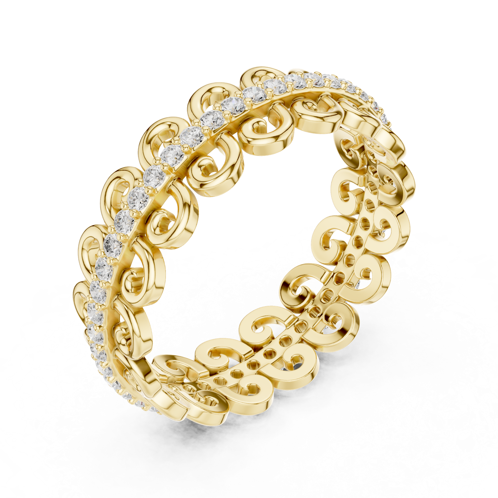 Gold Ring R34, Yellow Gold, view 2
