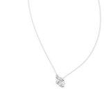 14K Solid Gold Lab Diamond Pendant Necklace, White Gold, view 2