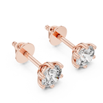 Gold Earrings ER-0012, Rose Gold, view 2