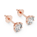 Gold Earrings ER-0012, Rose Gold, view 2