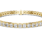 14K Solid Gold Lab Diamond Bracelet, Yellow Gold, view 4