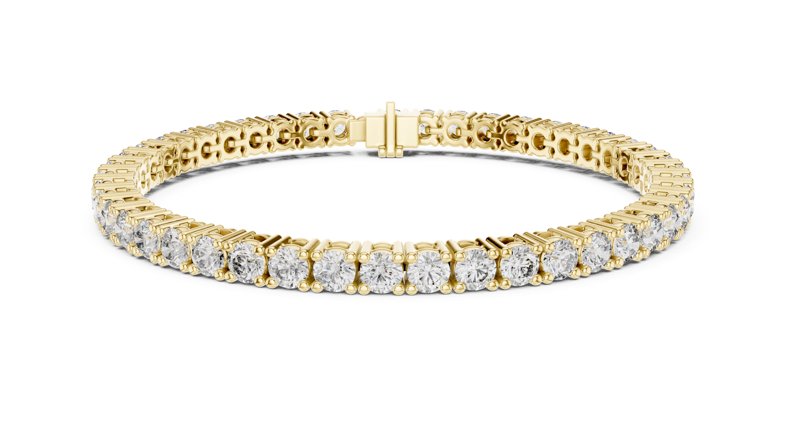 14K Solid Gold Lab Diamond Bracelet, Yellow Gold, view 4