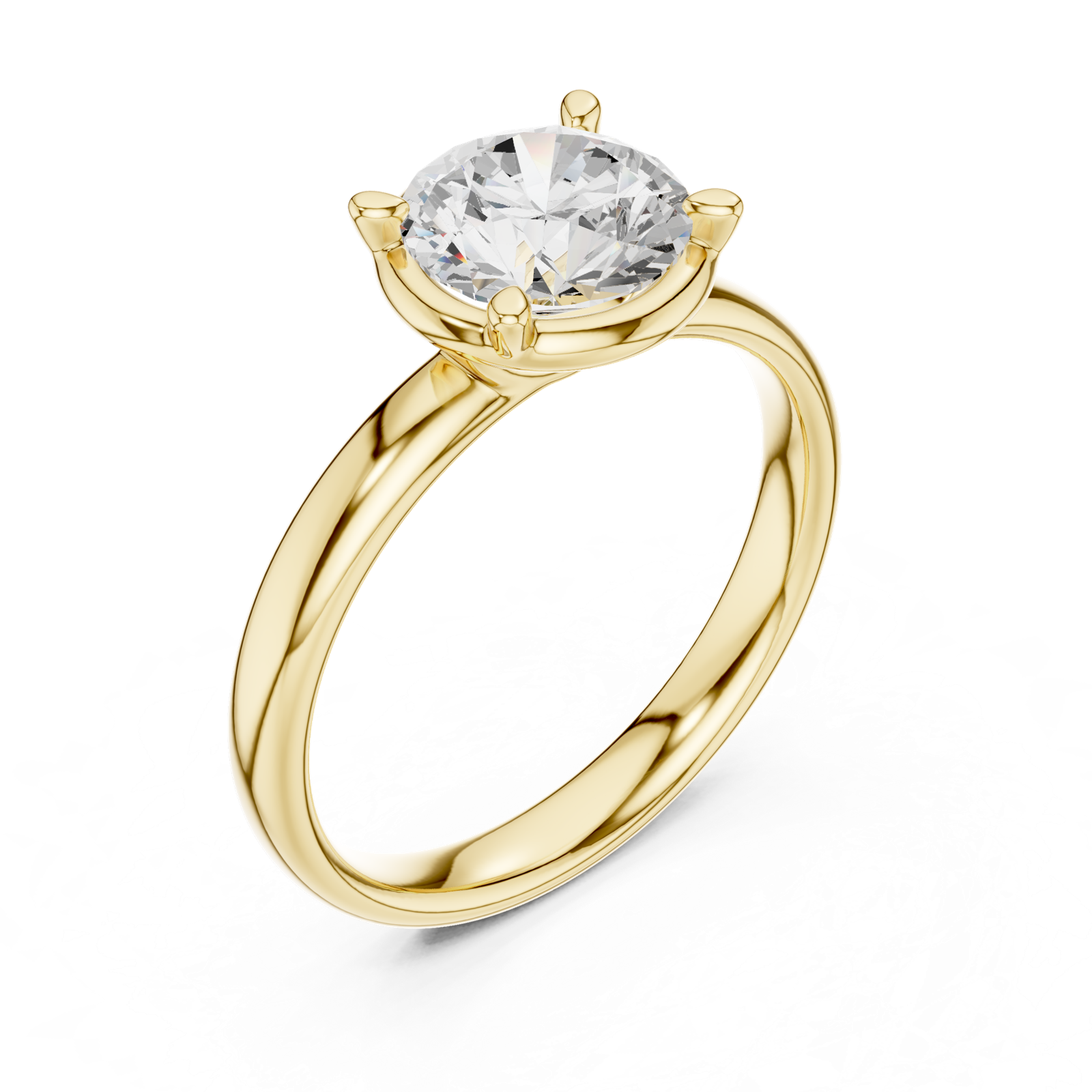 Gold Jewelry L36-10, Round center stone, Yellow Gold, view 2