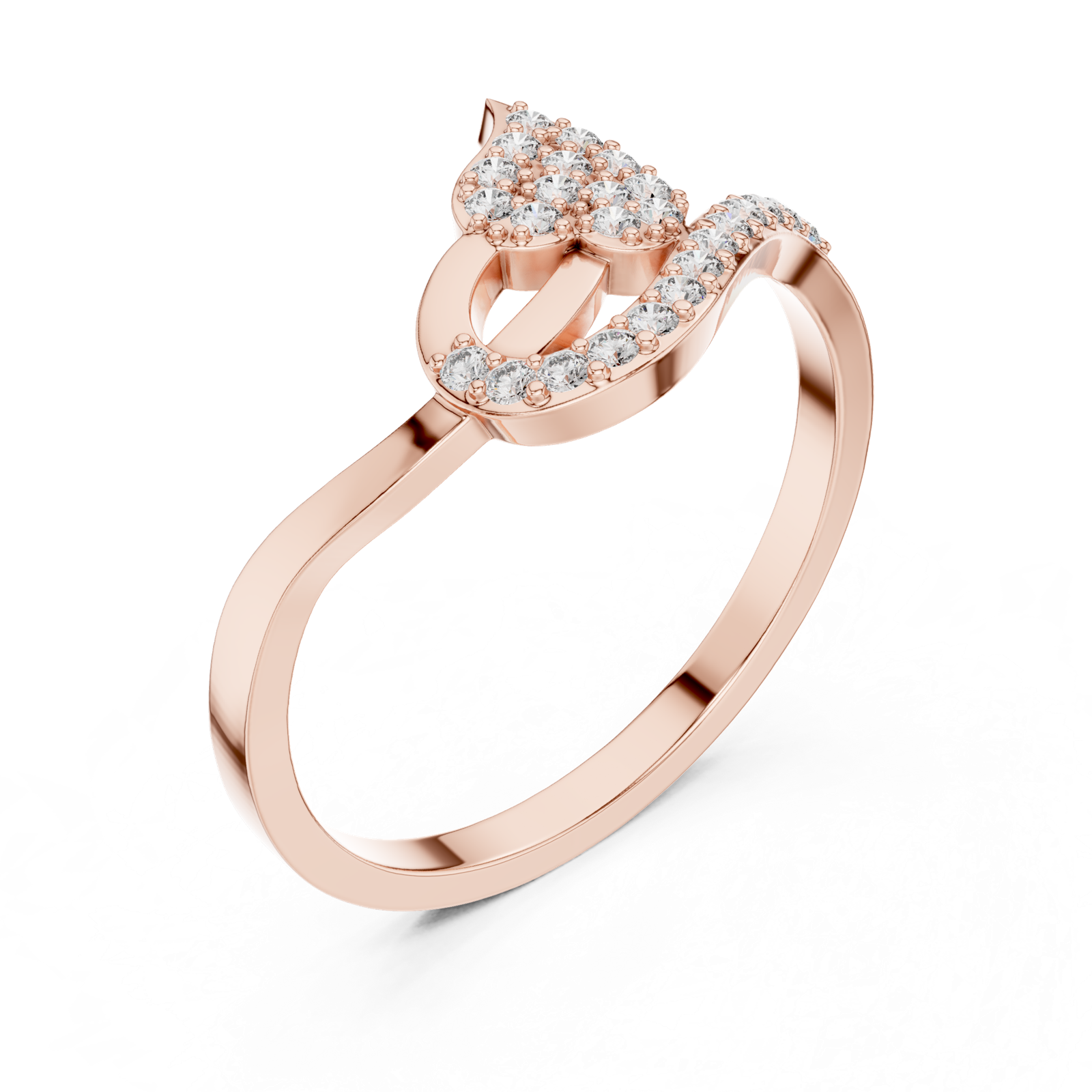 Gold Ring DR-4952, Rose Gold, view 2