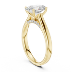 Gold Jewelry L36-18, Oval center stone, Yellow Gold, view 1