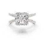 Gold Jewelry L36-25, Radiant center stone, White Gold