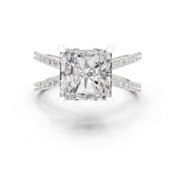 Gold Jewelry L36-25, Radiant center stone, White Gold