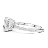 Gold Ring DDLR-167, Asscher center stone, White Gold, view 3