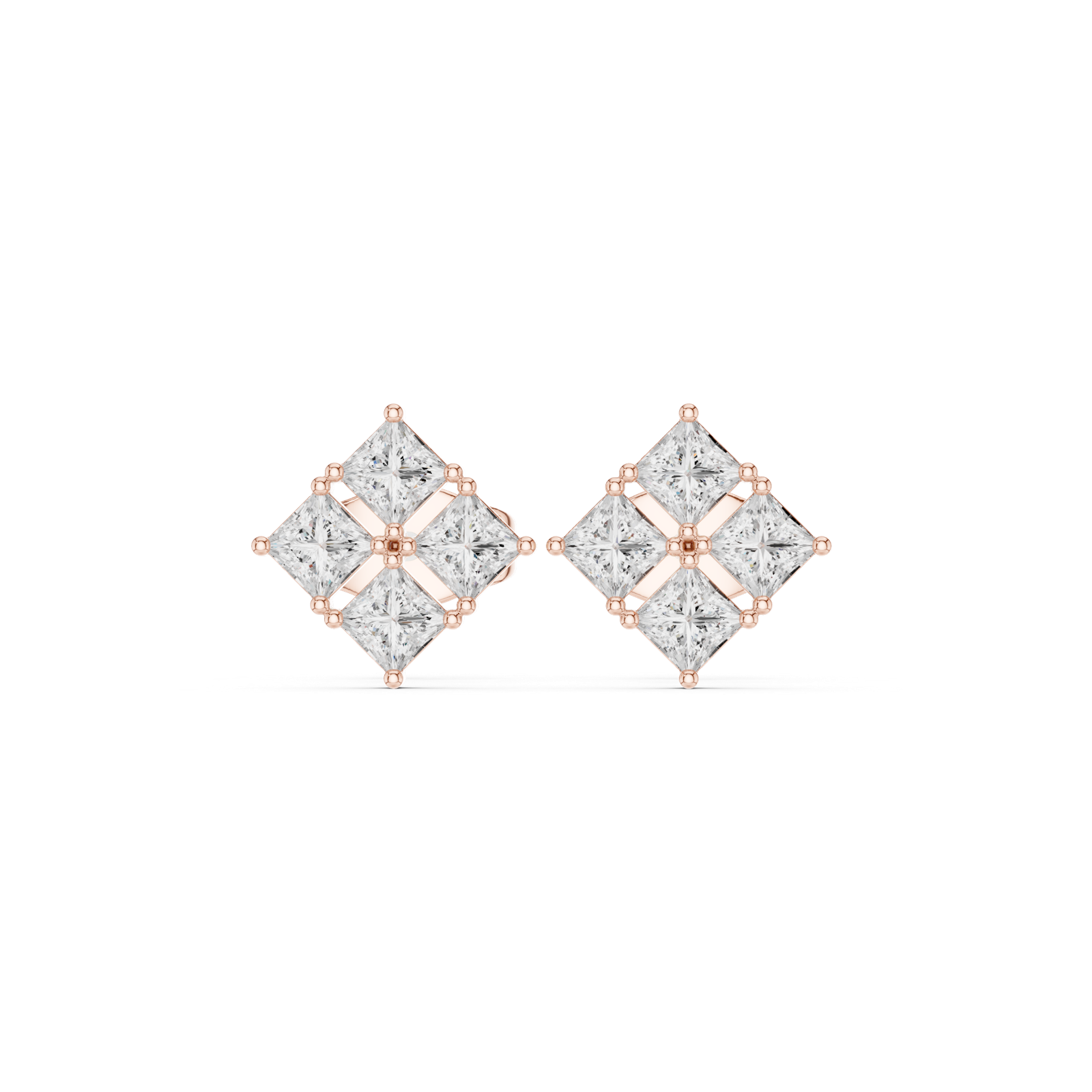 Gold Earrings Earring, Rose Gold, view 4
