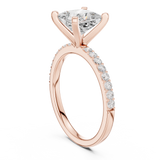 Gold Ring DDLR-040, Princess center stone, Rose Gold, view 1