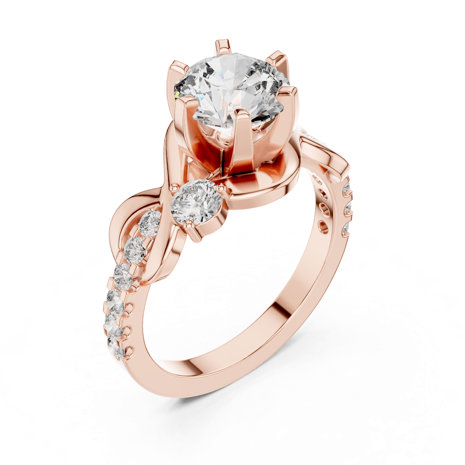 Gold Ring DDLR-188, Rose Gold, view 2