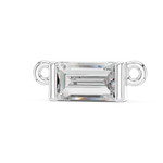 14K Solid Gold Lab Diamond Solitaire Pendant Necklace, White Gold, view 2