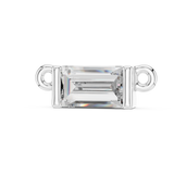 14K Solid Gold Lab Diamond Solitaire Pendant Necklace, White Gold, view 2