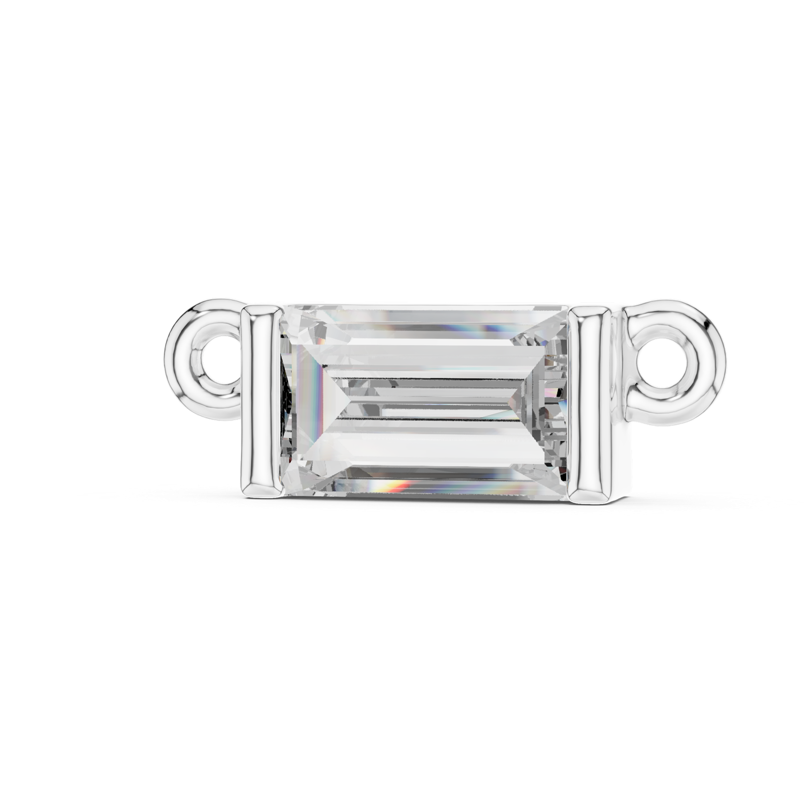14K Solid Gold Lab Diamond Solitaire Pendant Necklace, White Gold, view 2