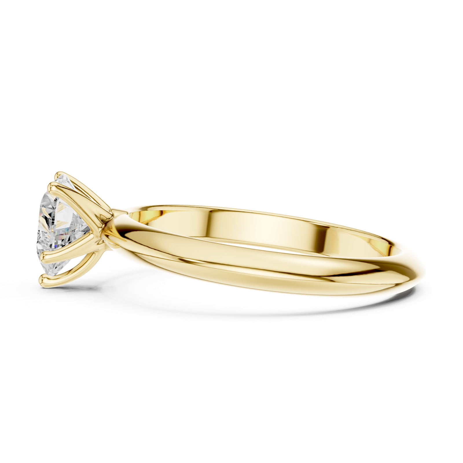 Gold Jewelry L36-6, Heart center stone, Yellow Gold, view 3