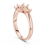 Gold Ring DDLR-044, Cushion center stone, Rose Gold, view 1