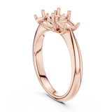 Gold Ring DDLR-044, Cushion center stone, Rose Gold, view 1