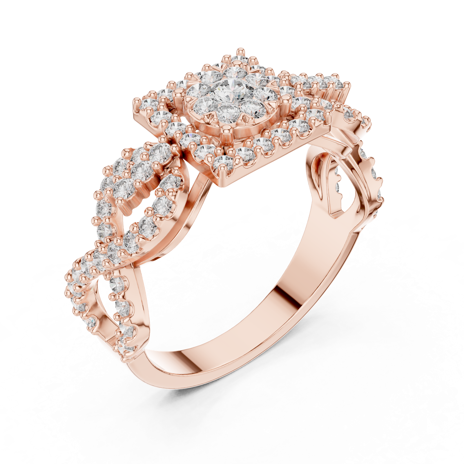 Gold Ring 19-120007L, Rose Gold, view 2