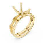 Gold Ring DDLR-441, Radiant center stone, Yellow Gold, view 2