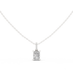 Gold Jewelry DDPO-009, Radiant center stone, White Gold