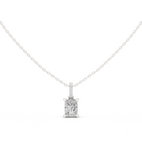 Gold Jewelry DDPO-009, Radiant center stone, White Gold