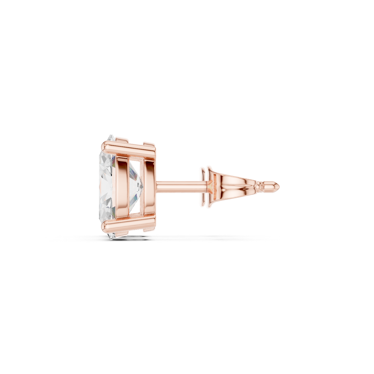 Gold Earrings SBER(5), Rose Gold, view 3