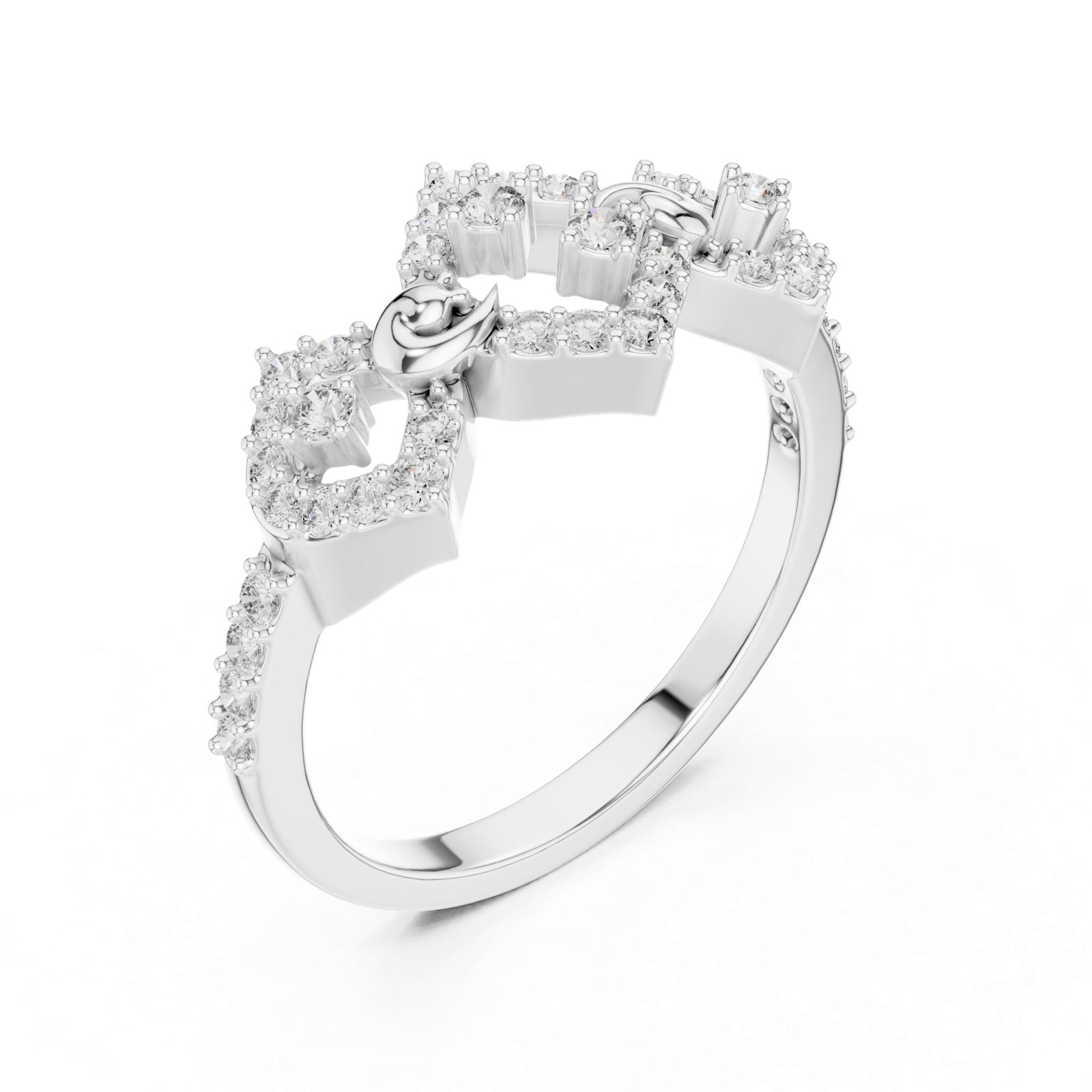 Gold Ring LR-01 (88), White Gold, view 2