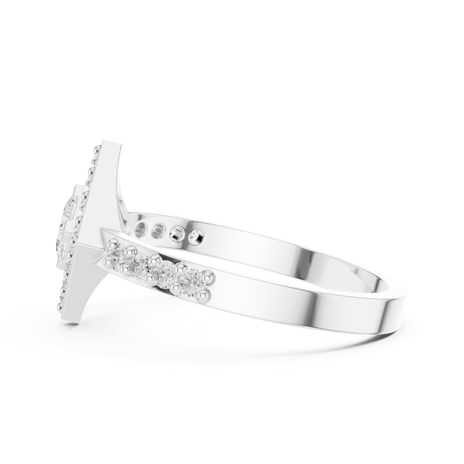 Gold Ring DDLR-745, White Gold, view 3