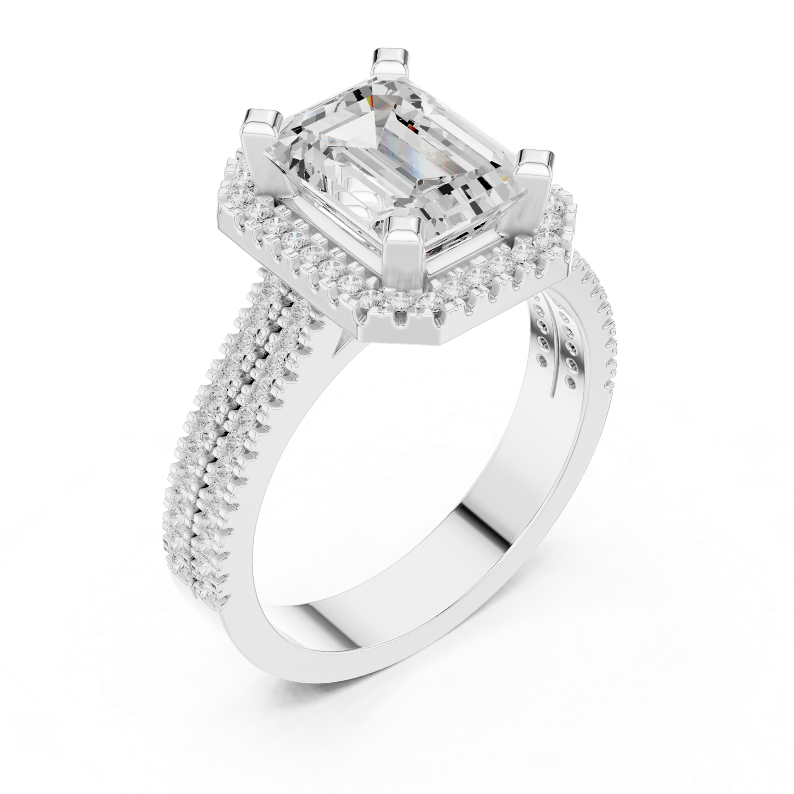 Gold Ring DDLR-341, White Gold, view 2
