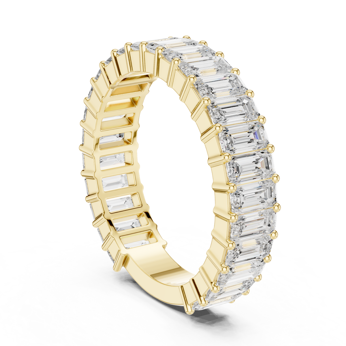 14K Solid Gold Lab Diamond Eternity Ring, Yellow Gold, view 1