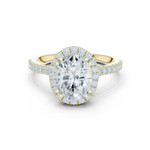 Gold Ring DDLR-255, Oval center stone, Yellow Gold