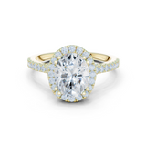 Gold Ring DDLR-255, Oval center stone, Yellow Gold