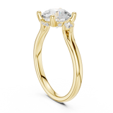 Gold Ring DDLR-164, Round center stone, Yellow Gold, view 1