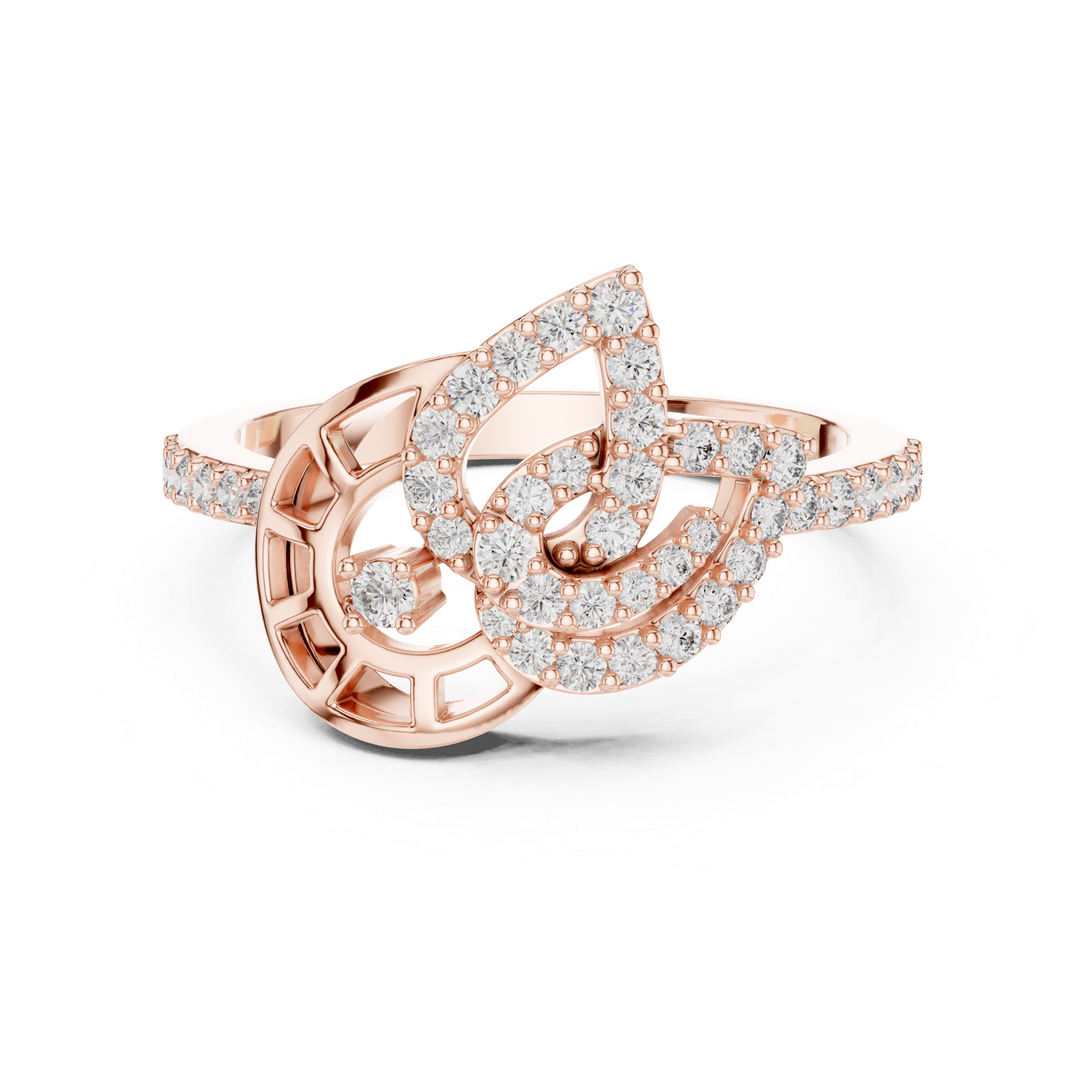 Gold Ring LR-01 (74), Rose Gold, view 4