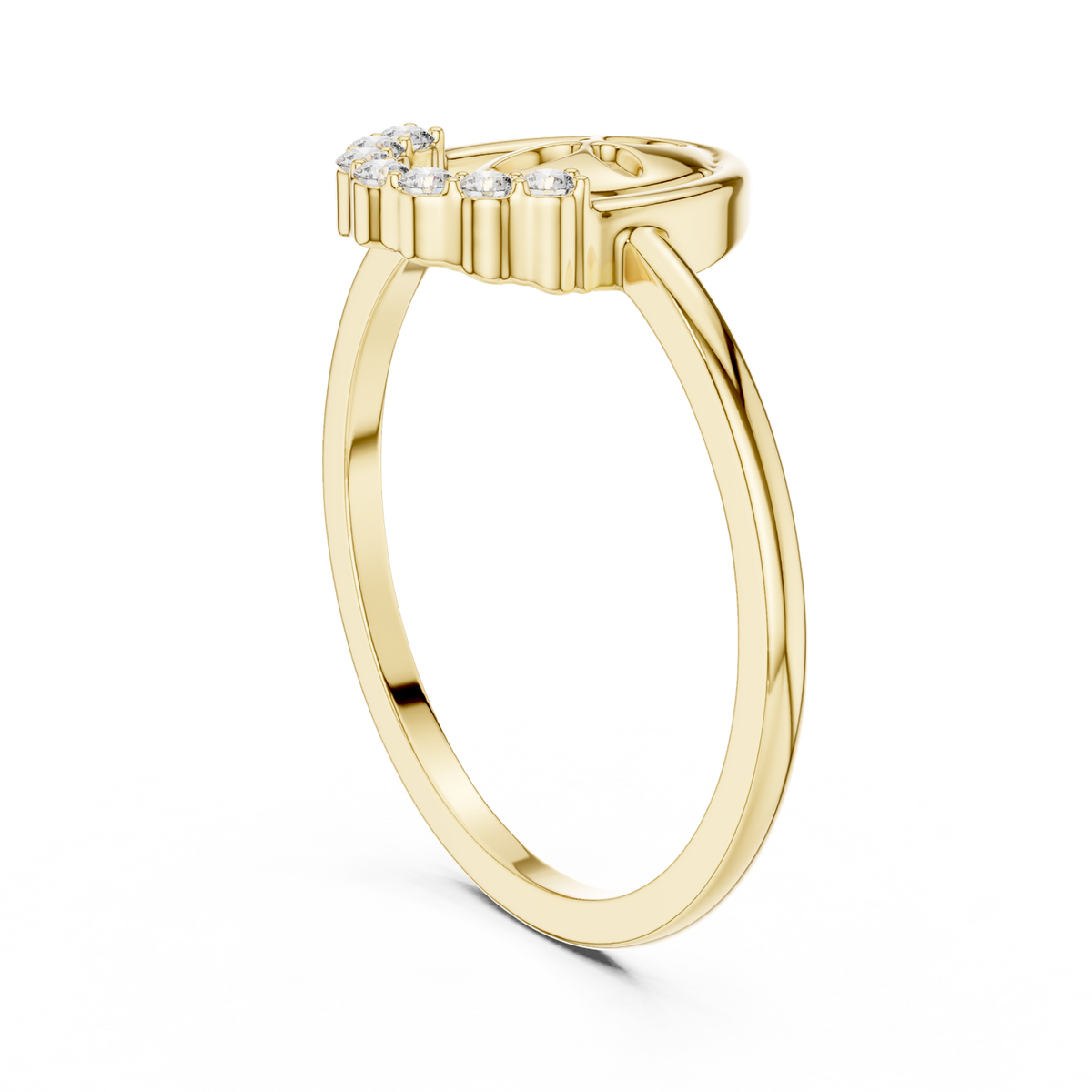 14K Solid Gold Lab Diamond Cluster Ring, Yellow Gold, view 1