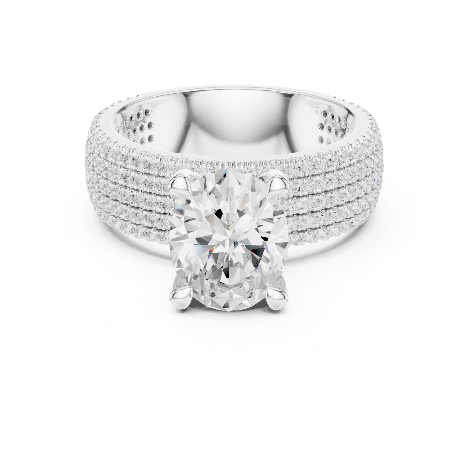 Gold Ring DDLR-261, White Gold, view 4