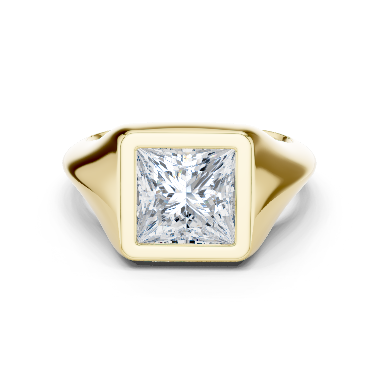 Gold Jewelry L36-4, Princess center stone, Yellow Gold
