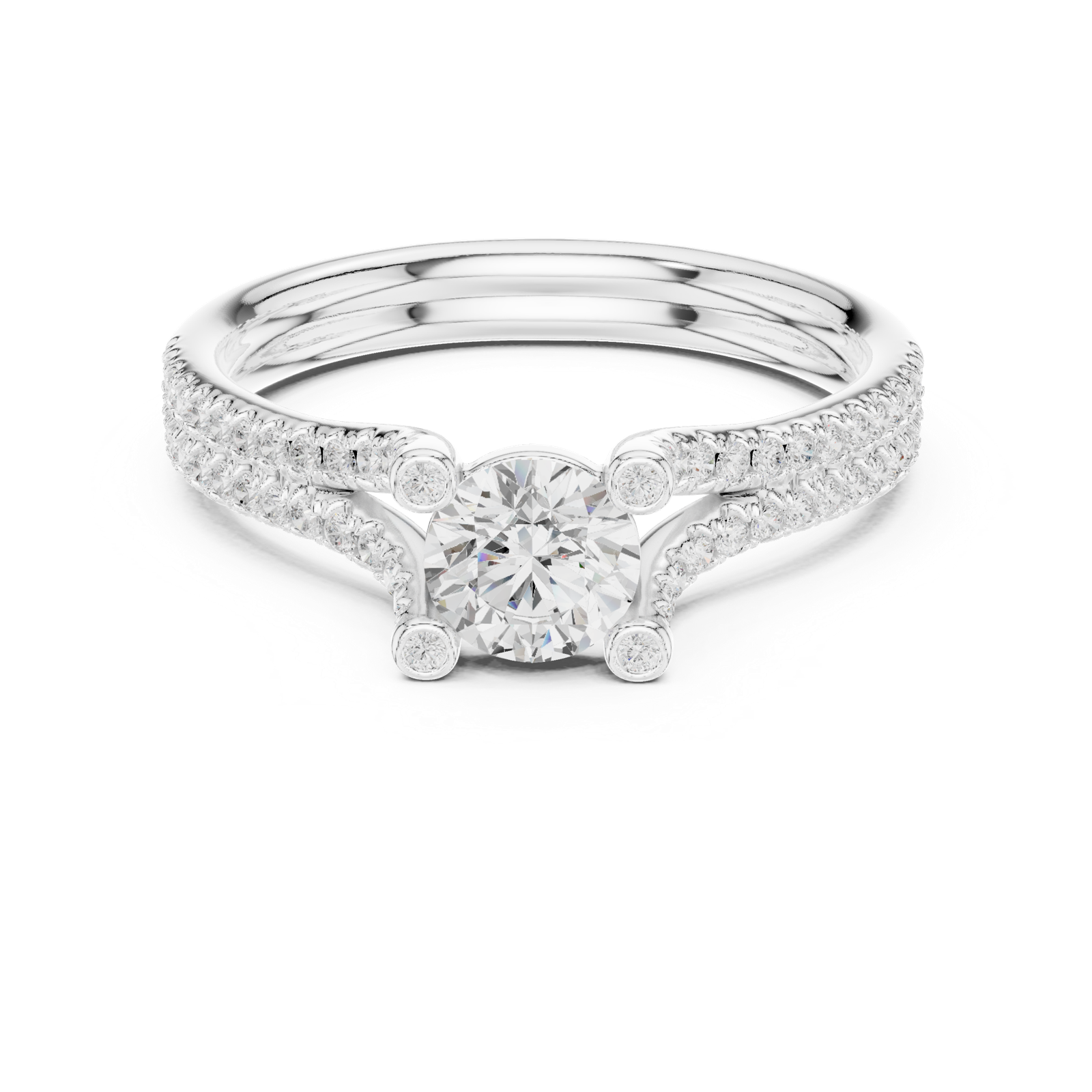 Gold Ring LR-0343, White Gold, view 4