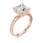 Gold Ring DDLR-175, Princess center stone, Rose Gold, view 2