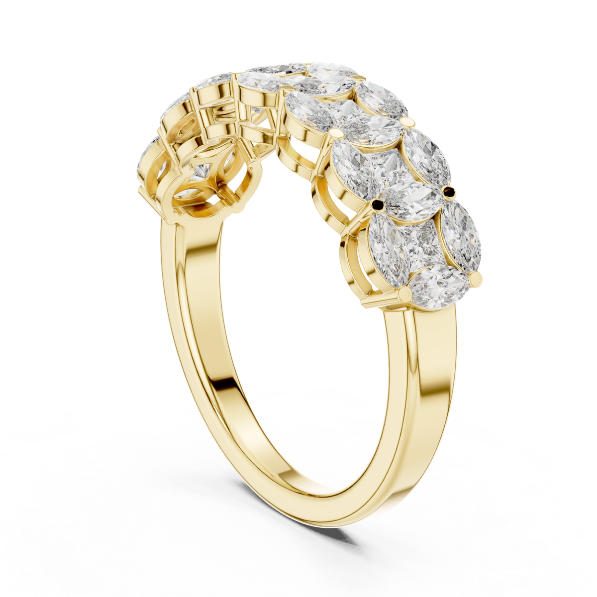 14K Solid Gold Lab Diamond Eternity Ring, Yellow Gold, view 1
