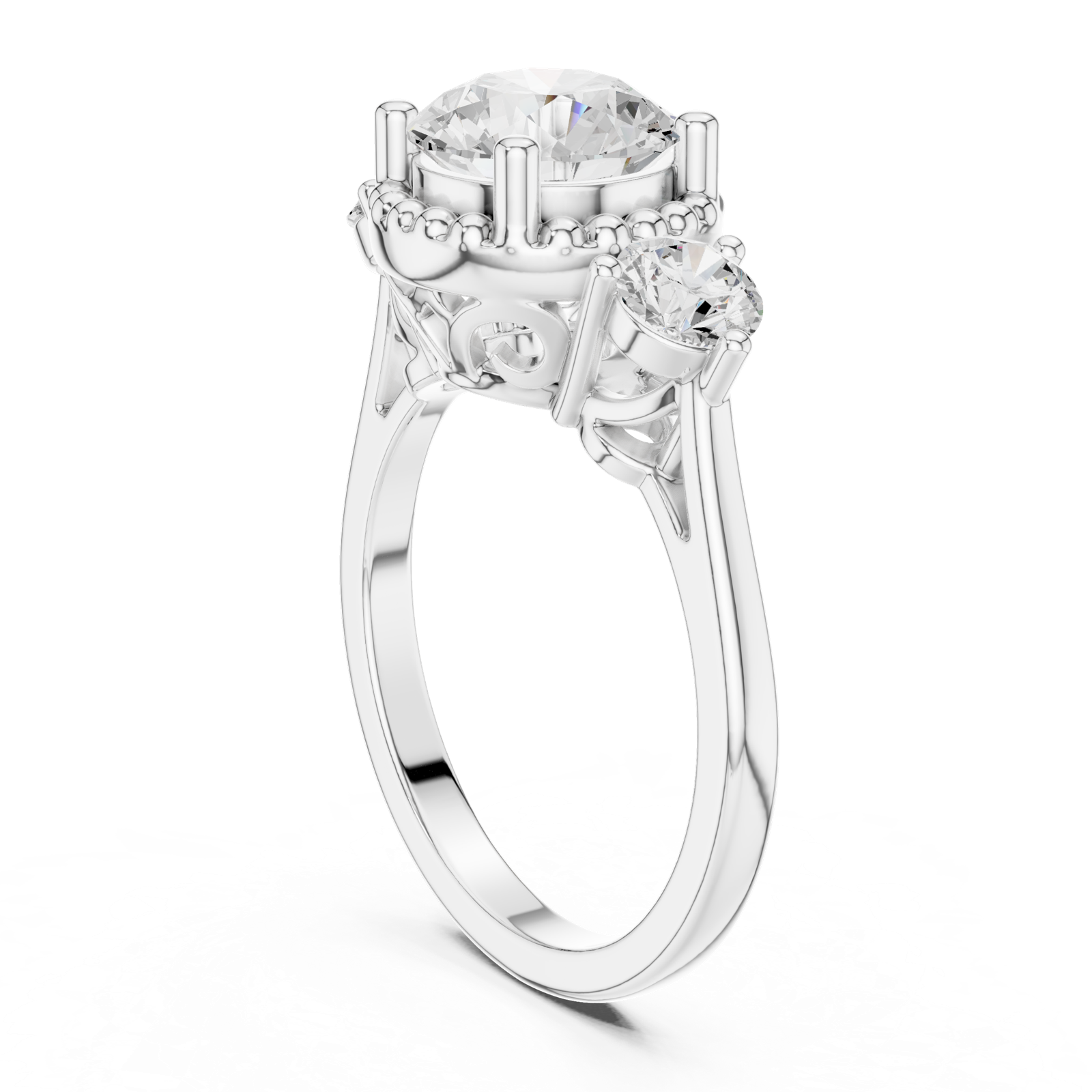 Gold Ring DDLR-276, White Gold, view 1