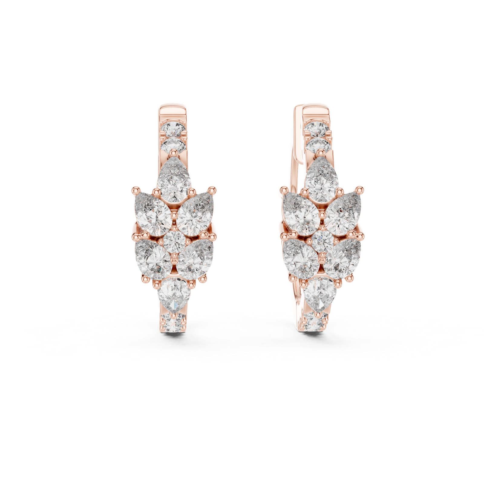 Gold Earrings L02-483, Rose Gold