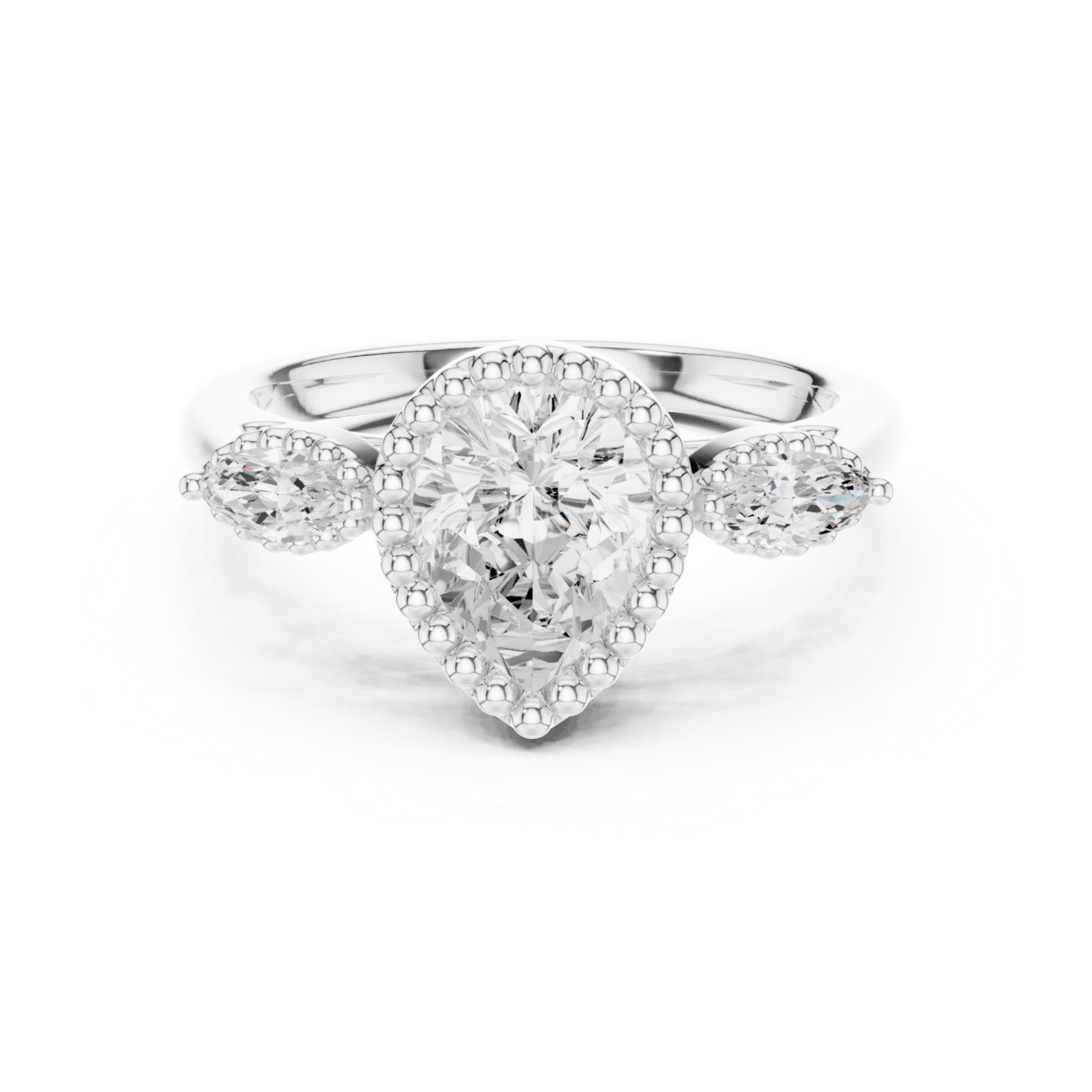 Gold Ring DDLR-275, White Gold, view 4