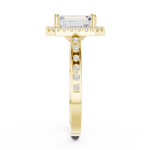 Gold Ring, Emerald center stone, Yellow Gold, view 3