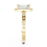 Gold Ring, Emerald center stone, Yellow Gold, view 3