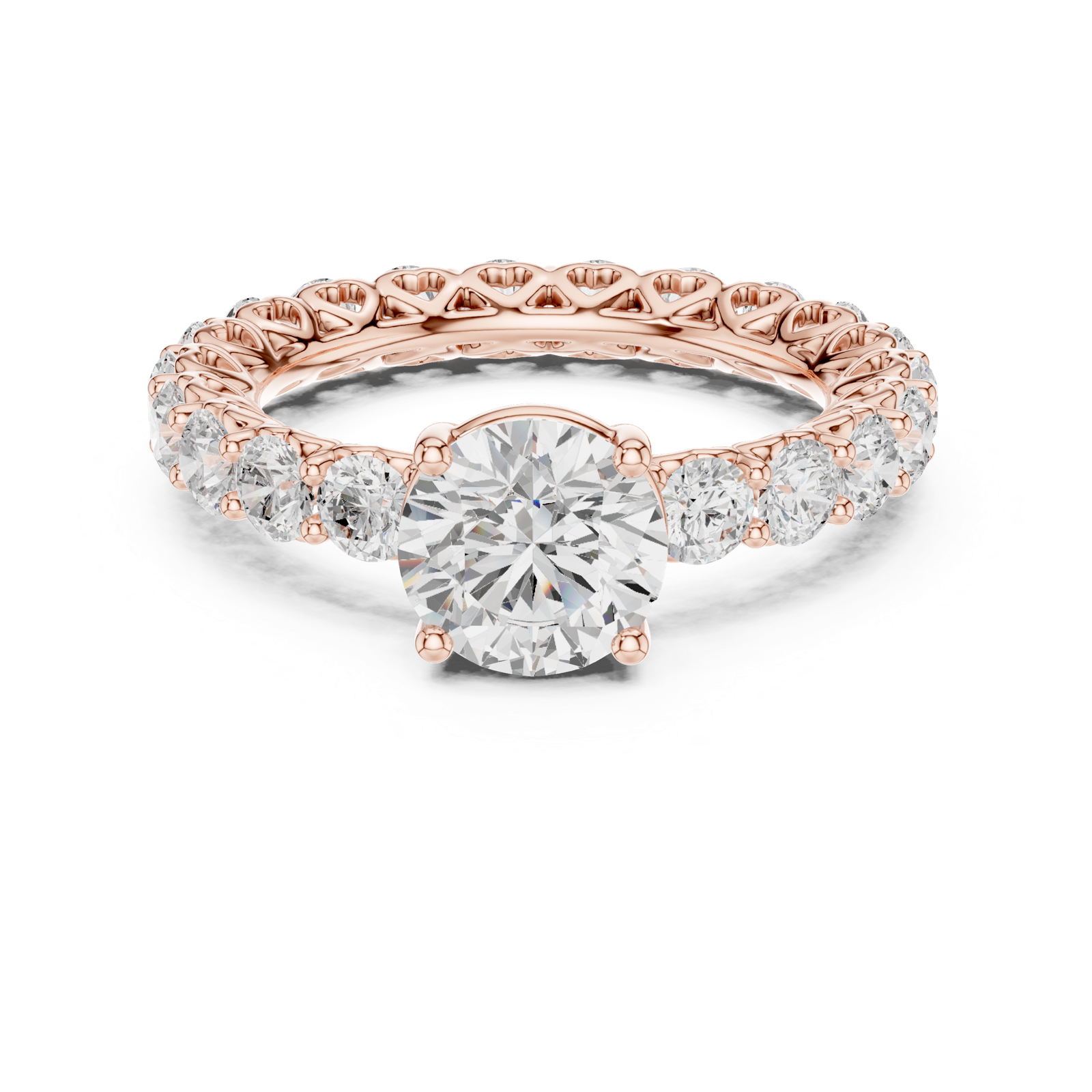 Gold Ring DDLR-693, Rose Gold, view 4