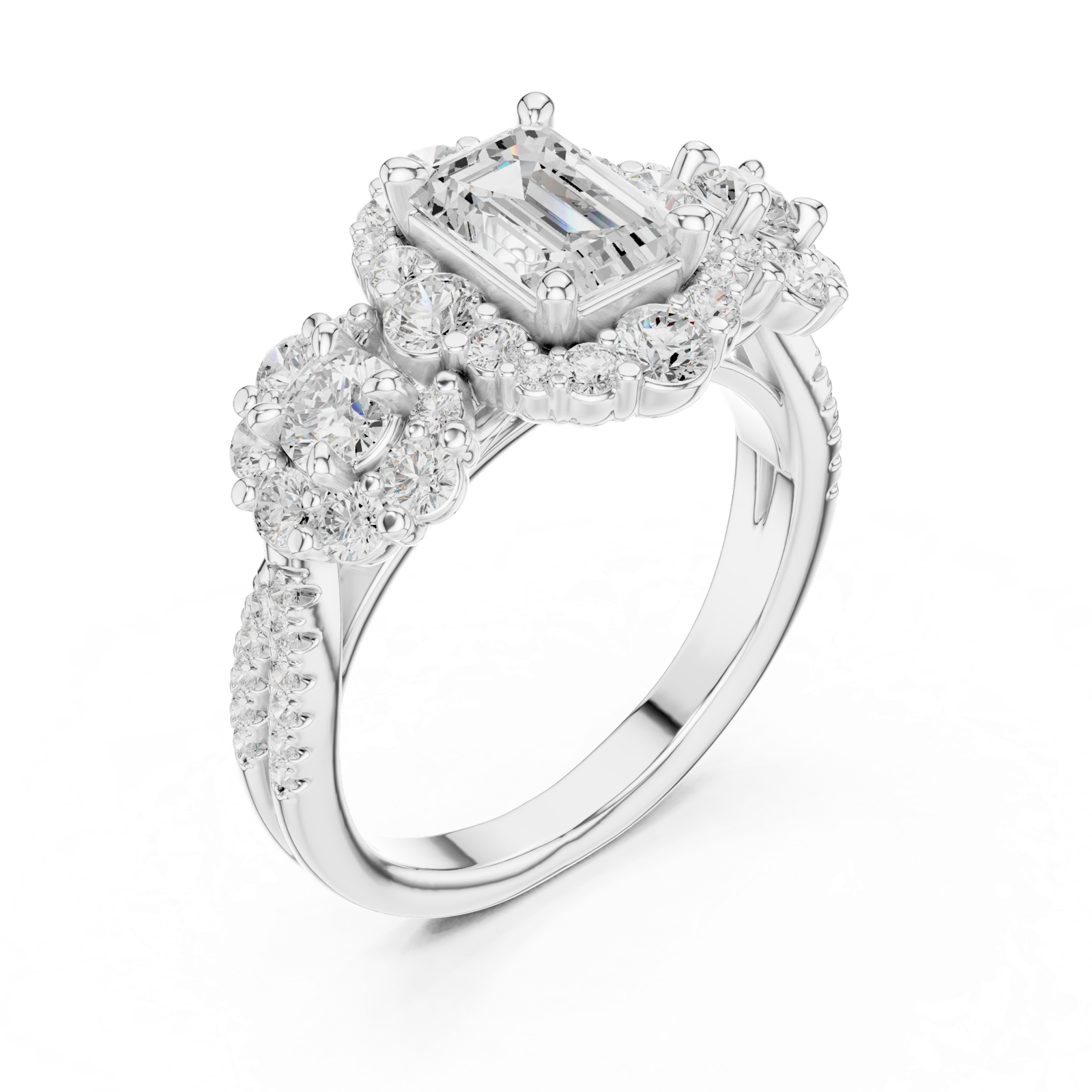 Gold Ring DDLR-279, White Gold, view 2