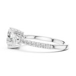 Gold Ring DDLR-037, Heart center stone, White Gold, view 3