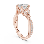 Gold Ring DDLR-257, Pear center stone, Rose Gold, view 1